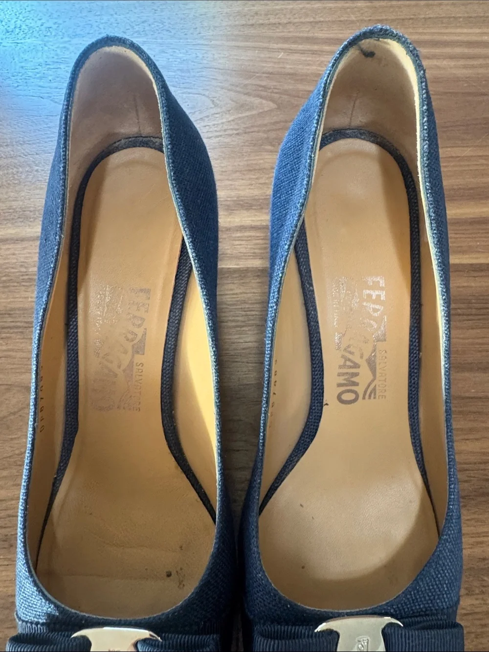 Salvatore Ferragamo denim wedges